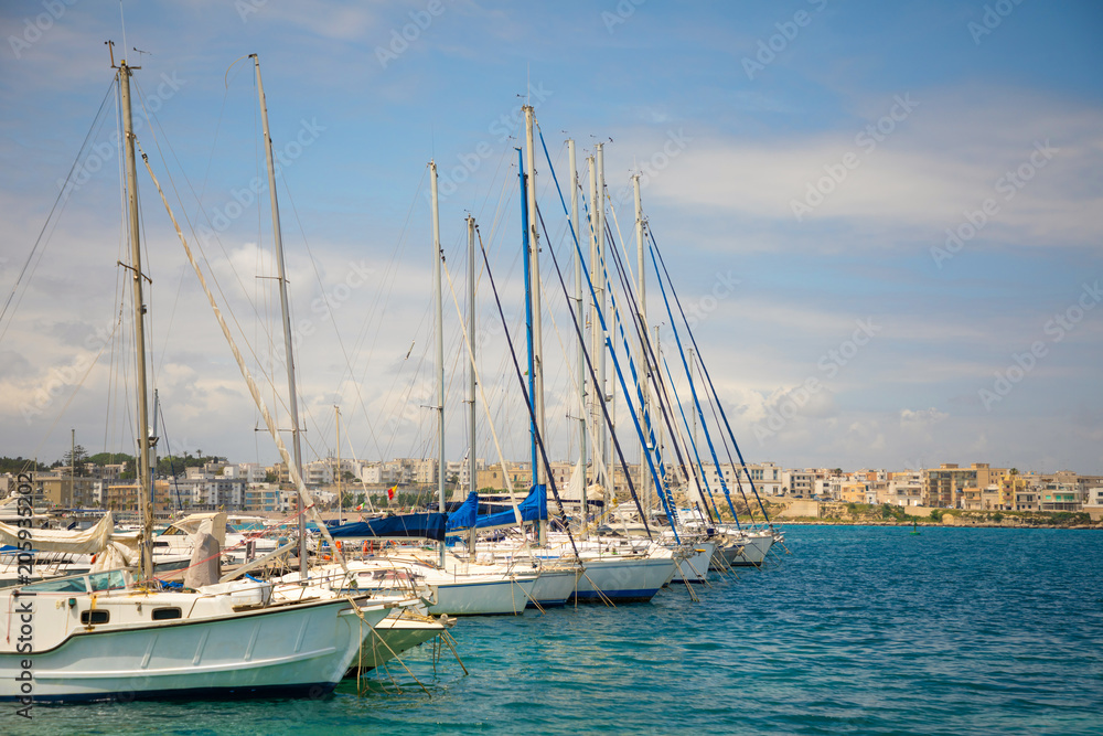 View of the port of Otranto in sunny day, Italy