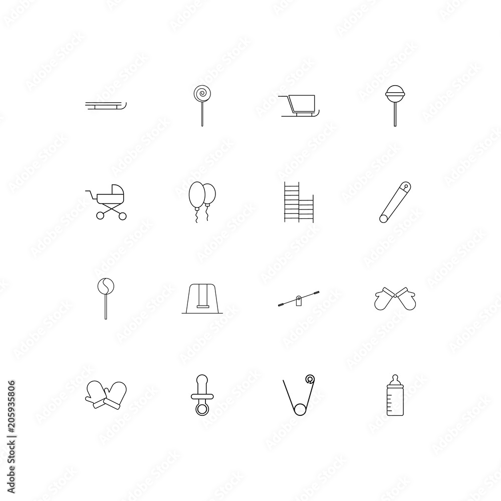 Baby, Kid And Newborn linear thin icons set. Outlined simple vector icons Baby, Kid And Newborn linear thin icons set. Outlined simple vector icons