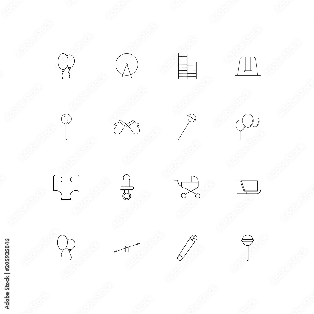 Baby, Kid And Newborn linear thin icons set. Outlined simple vector icons Baby, Kid And Newborn linear thin icons set. Outlined simple vector icons