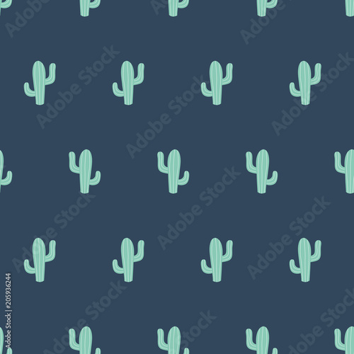 Cute cactus seamless pattern. Mexican ethnic classical embroidery, succulent cactus latin america background in vector