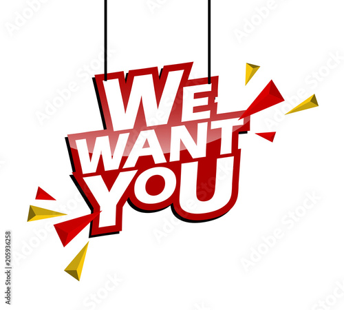 red and yellow tag we want you