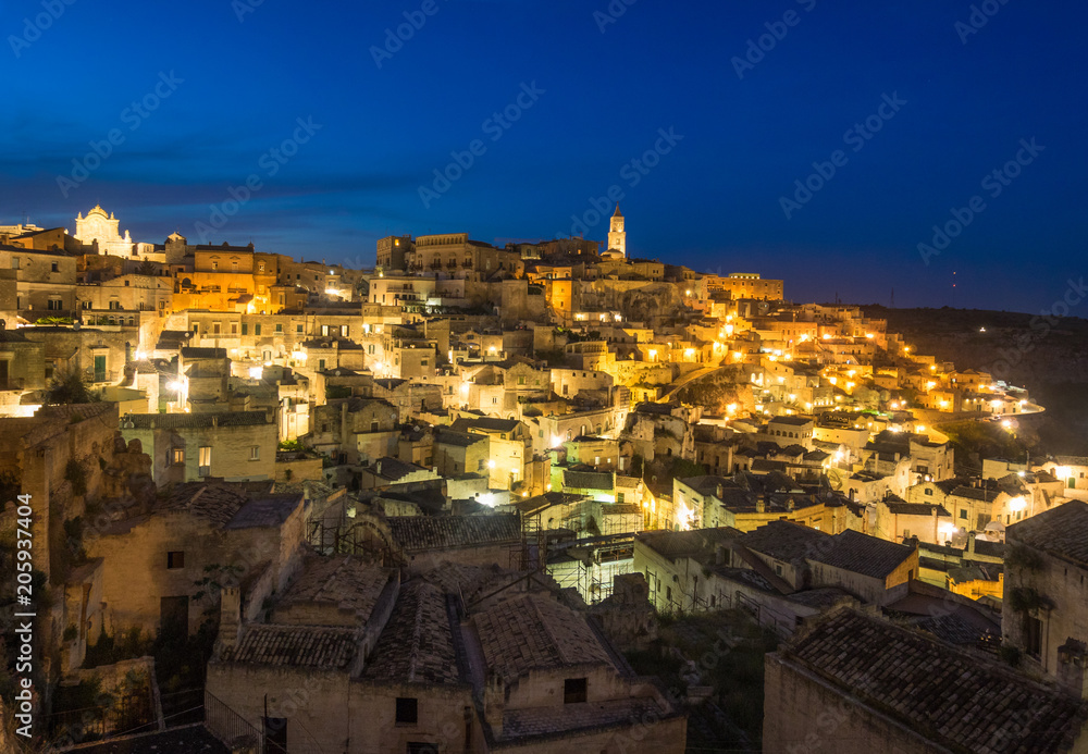 Fototapeta premium Matera (Basilicata) - The historic center of the wonderful stone city of southern Italy, a tourist attraction for the famous 