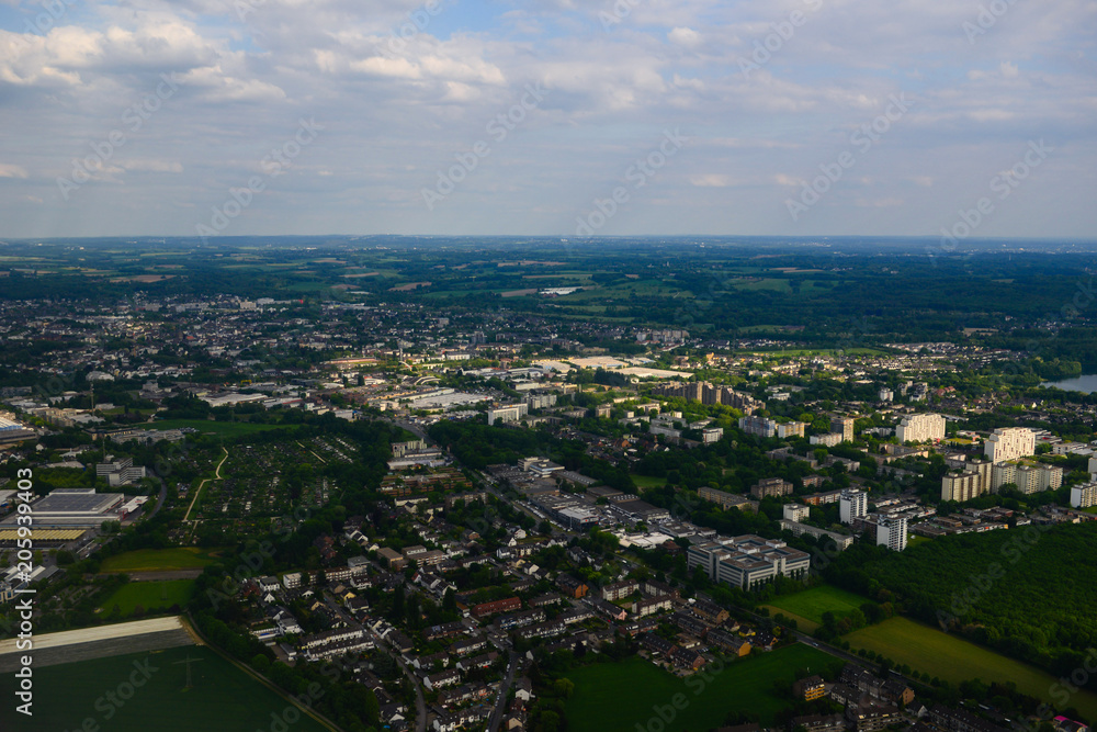 Amazing panoramic view from airplane, Germany