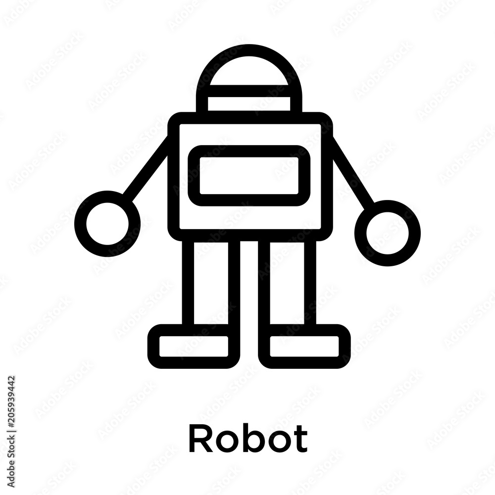 Robot icon vector sign and symbol isolated on white background Robot icon vector sign and symbol isolated on white background