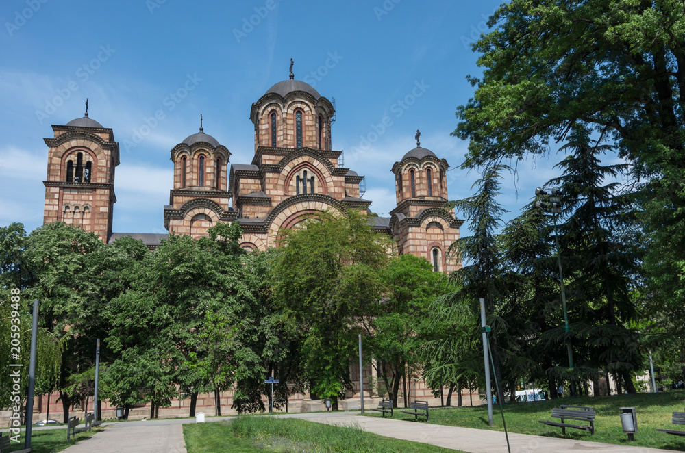 St. Mark's Church or Church of St. Mark is a Serbian Orthodox church located in the Tasmajdan park in Belgrade, Serbia, near the Parliament of Serbia