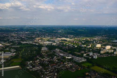 Amazing panoramic view from airplane, Germany
