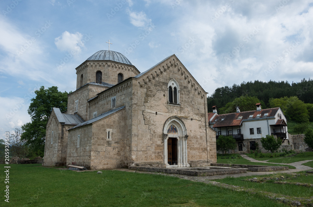 The church in the orthodox monastery Gradac in Serbia. Gradac Monastery is located in Golija tourist region, and near the tourist center Kopaonik.
