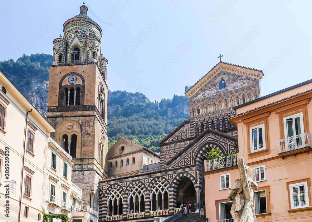 Amalfi Cathedral - a 9th-century Roman Catholic cathedral in the Piazza del Duomo in Amalfi town, Campania, Italy