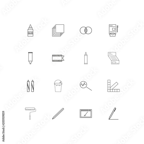 Creative Process And Design linear thin icons set. Outlined simple vector icons photo