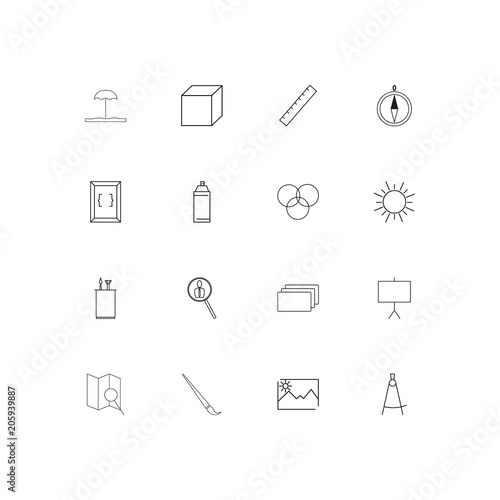 Creative Process And Design linear thin icons set. Outlined simple vector icons