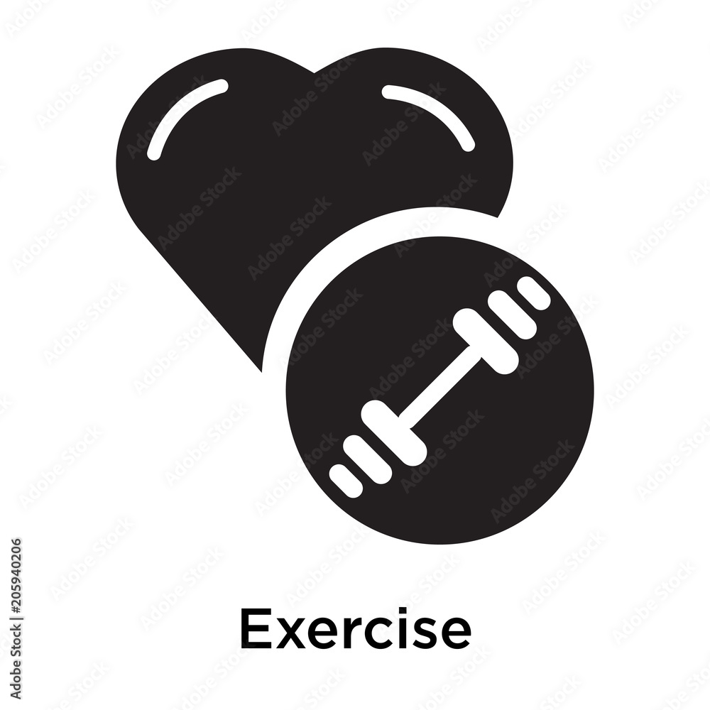Exercise icon vector sign and symbol isolated on white background Stock  Vector