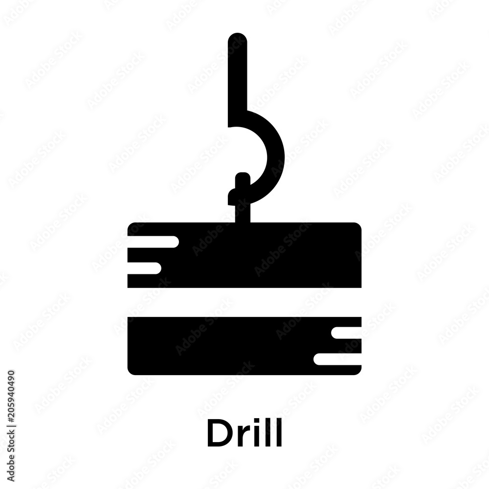 Drill icon vector sign and symbol isolated on white background Drill icon vector sign and symbol isolated on white background