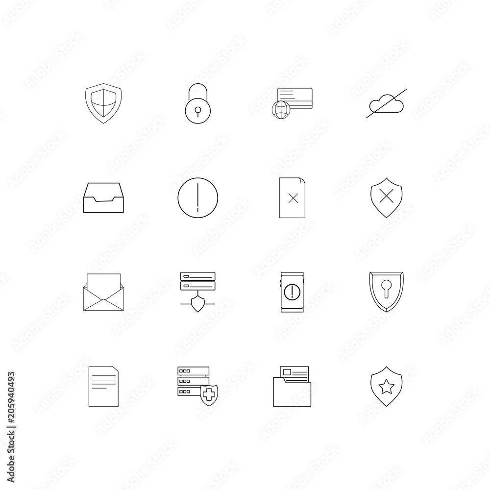 Cyber Security linear thin icons set. Outlined simple vector icons Cyber Security linear thin icons set. Outlined simple vector icons