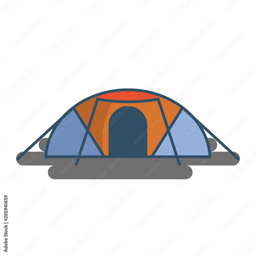 Forest camping vector concept with tourist tent Forest camping vector concept with tourist tent