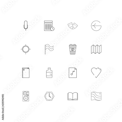 Lifestyle linear thin icons set. Outlined simple vector icons