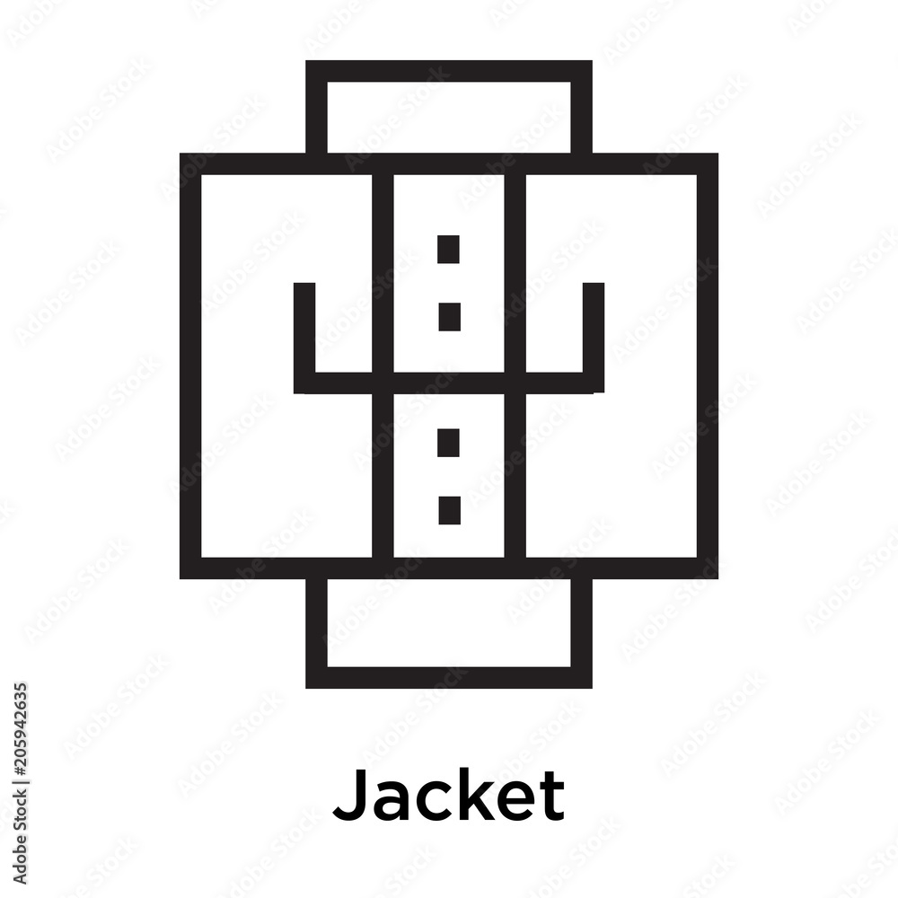 Jacket icon vector sign and symbol isolated on white background Jacket icon vector sign and symbol isolated on white background
