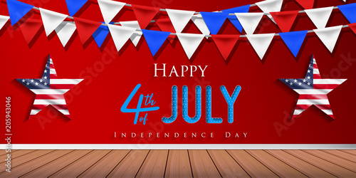 Happy 4th of July Independence Day greeting card. Happy independence day of America vector design.