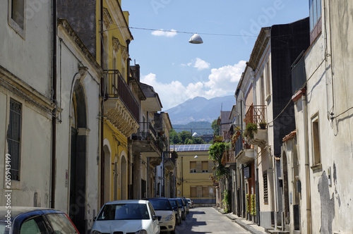 Town Piedimonte Etneo in the mountains of Sicily, Italy photo