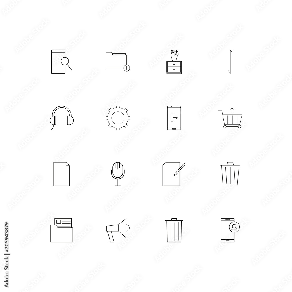 Signs And Symbols linear thin icons set. Outlined simple vector icons