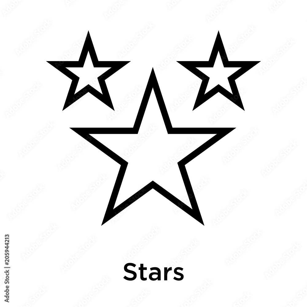 Stars icon vector sign and symbol isolated on white background Stars icon vector sign and symbol isolated on white background