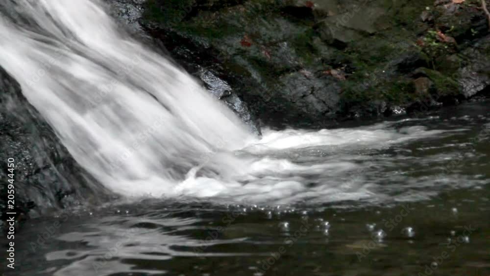 view of Sopit waterfall is located on the Sopit river, national park Skolevski beskidy, Lviv region of Western Ukraine