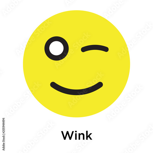 Wink icon vector sign and symbol isolated on white background