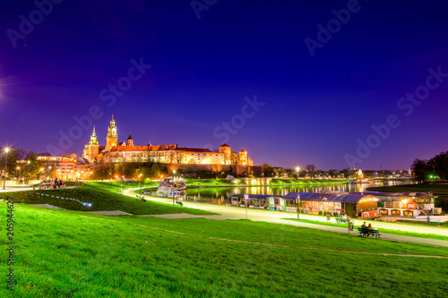 Wawel castle famous landmark in Krakow Poland. 