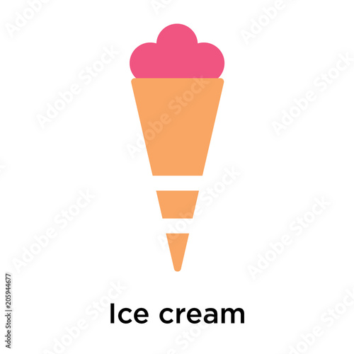 Ice cream icon vector sign and symbol isolated on white background