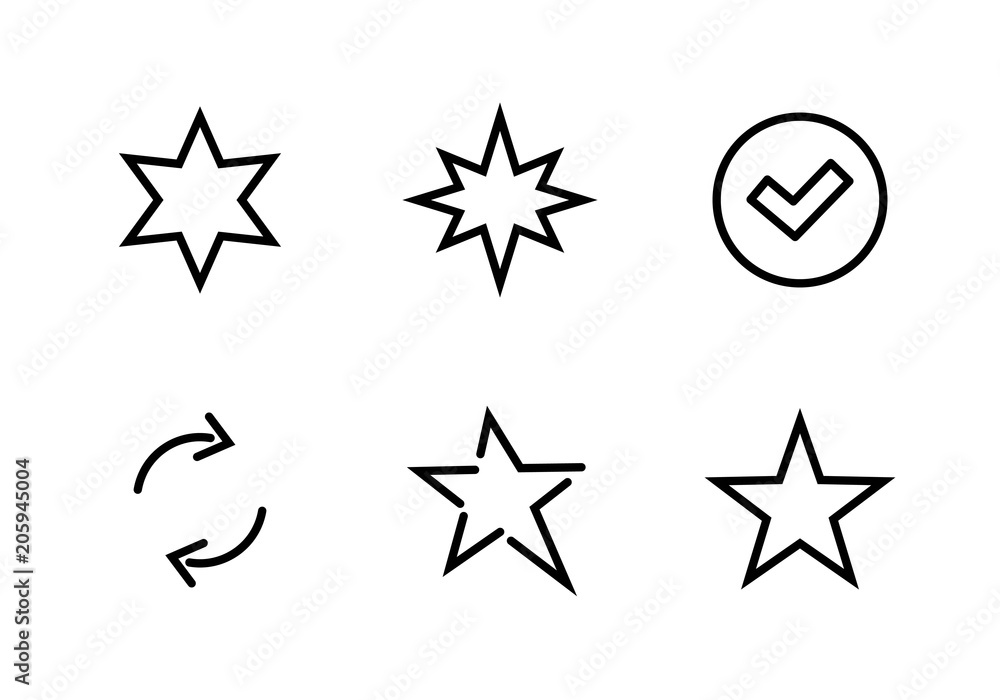 Set star Line icon stock vector illustration. Editable Stroke. 100x100 Pixel Perfect Set star Line icon stock vector illustration. Editable Stroke. 100x100 Pixel Perfect