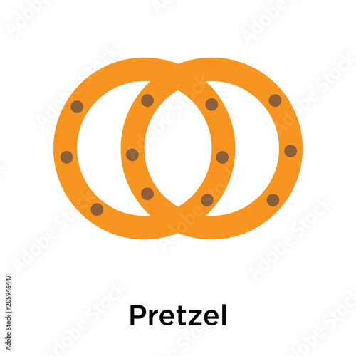 Pretzel icon vector sign and symbol isolated on white background