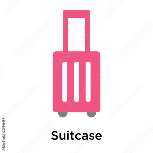 Suitcase icon vector sign and symbol isolated on white background