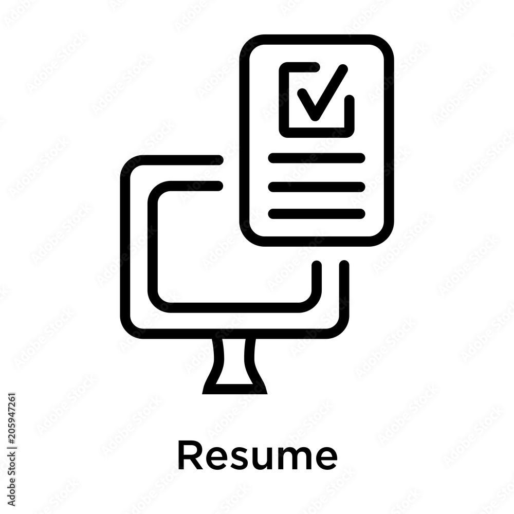 Resume icon vector sign and symbol isolated on white background Resume icon vector sign and symbol isolated on white background