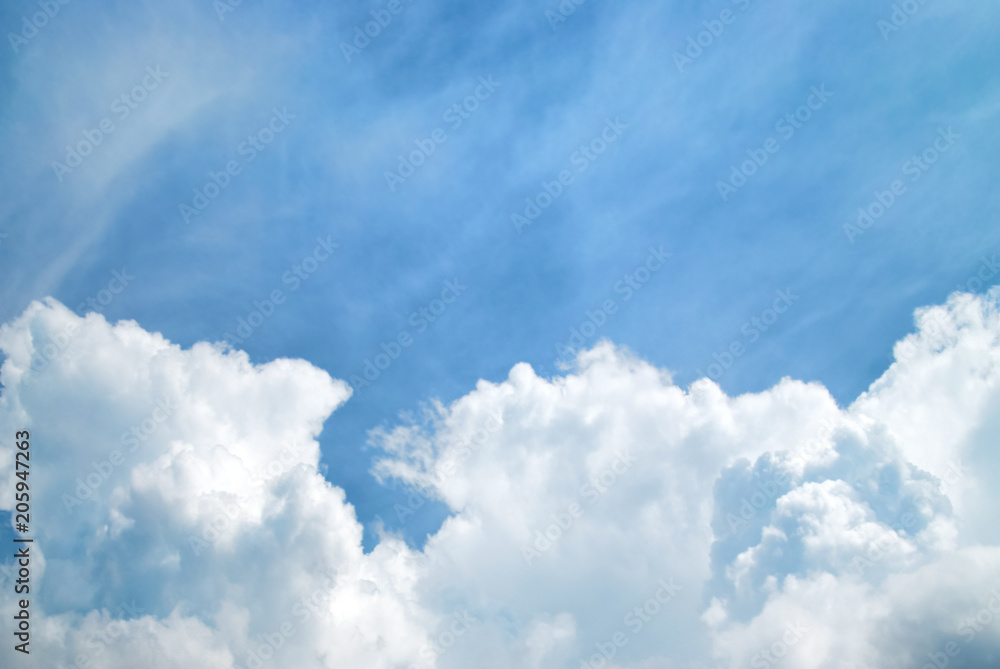 White clouds on blue sky as nature background White clouds on blue sky as nature background