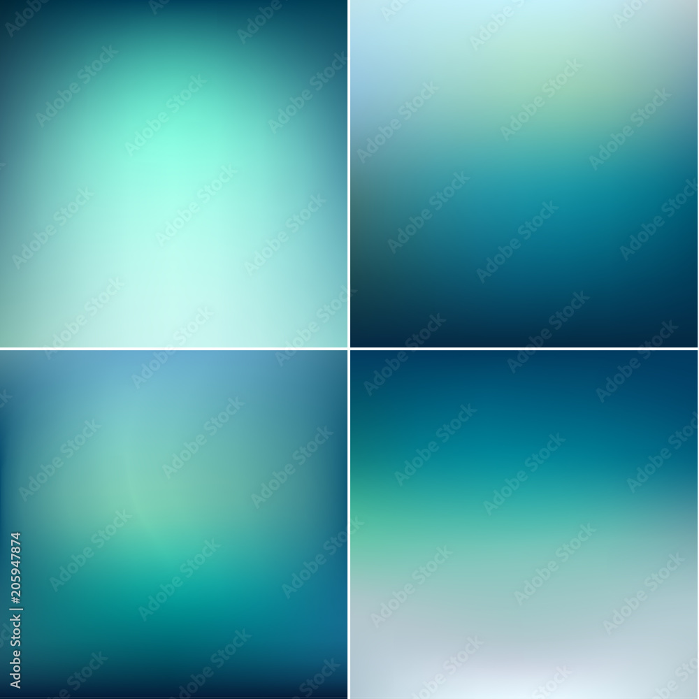 Collection of marine smooth blurry backgrounds