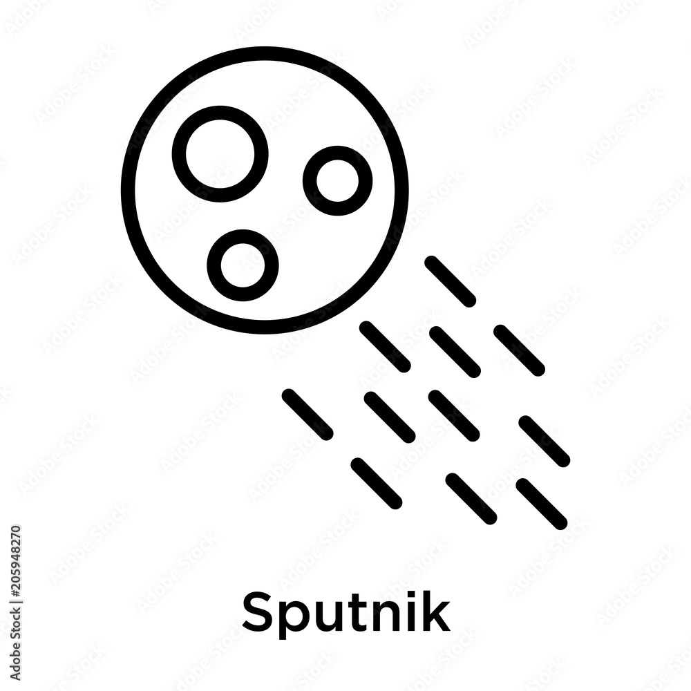 Sputnik icon vector sign and symbol isolated on white background Sputnik icon vector sign and symbol isolated on white background