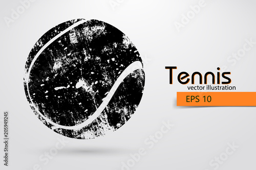 Silhouette of a tennis ball from particles.