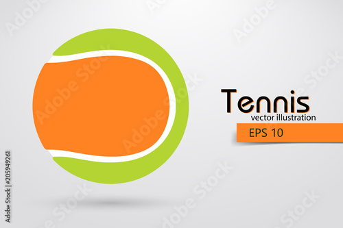 Silhouette of a tennis ball from particles.