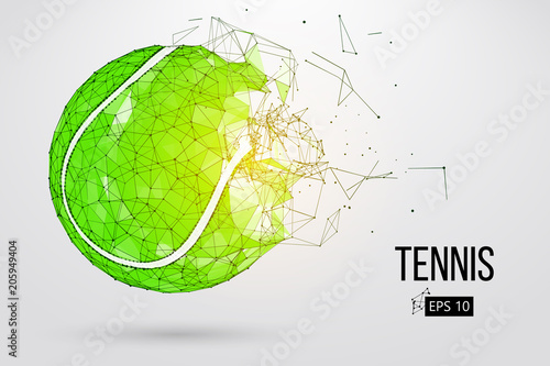 Silhouette of a tennis ball from particles.