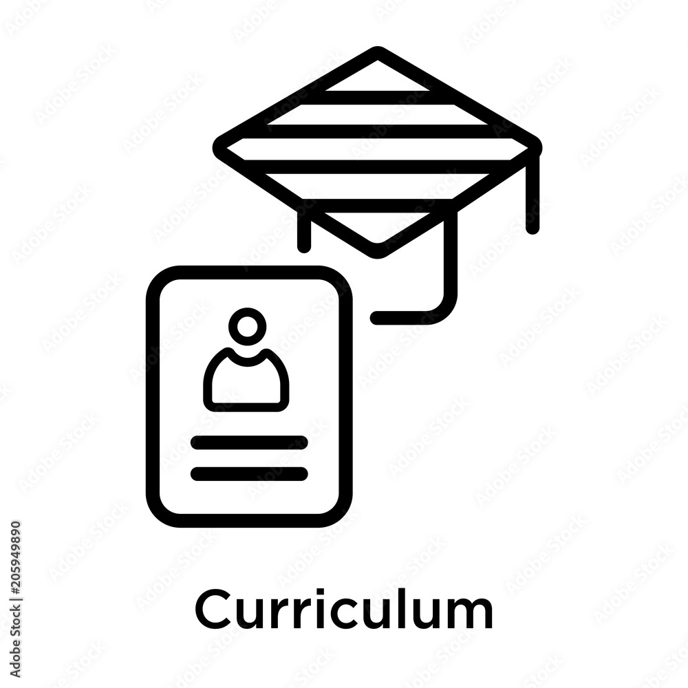 Curriculum icon vector sign and symbol isolated on white background