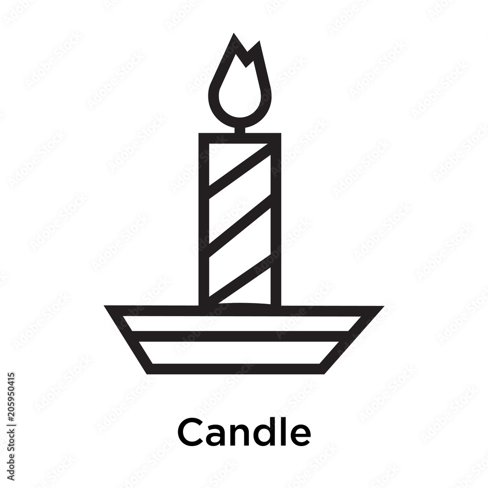 Candle icon vector sign and symbol isolated on white background