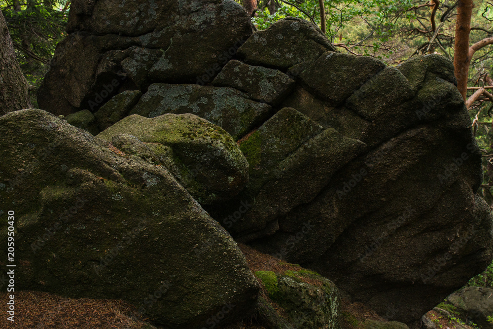 healthy way of life.walk in the mountains.Old stones.