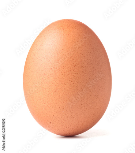 Leinwand Poster single chicken egg isolated on white background
