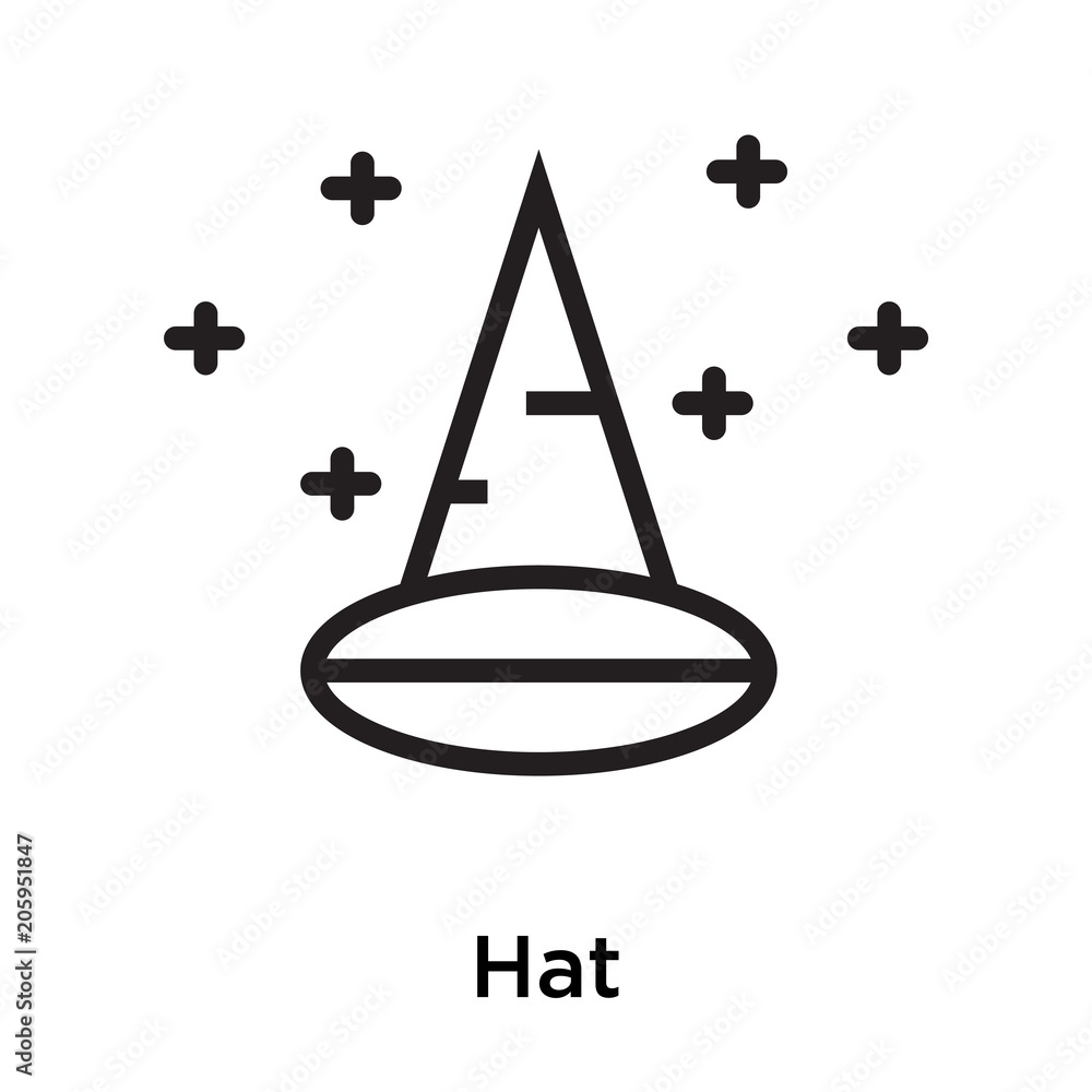 Hat icon vector sign and symbol isolated on white background Hat icon vector sign and symbol isolated on white background