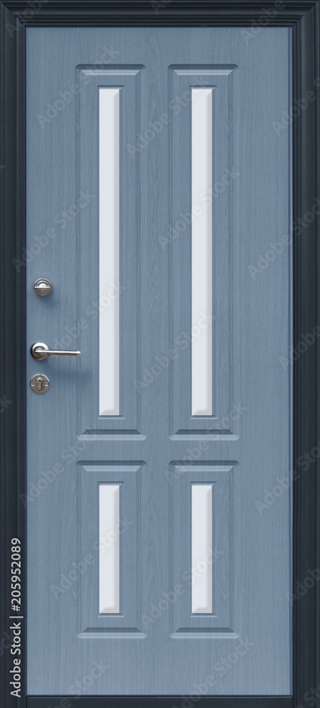 The model of the entrance metal door (isolated) The model of the entrance metal door (isolated)