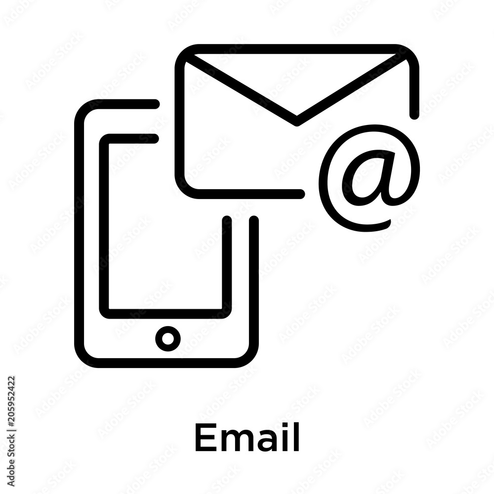Email icon vector sign and symbol isolated on white background