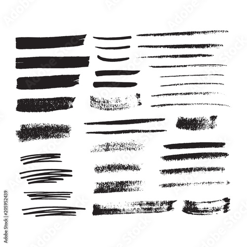 Vector brush strokes set