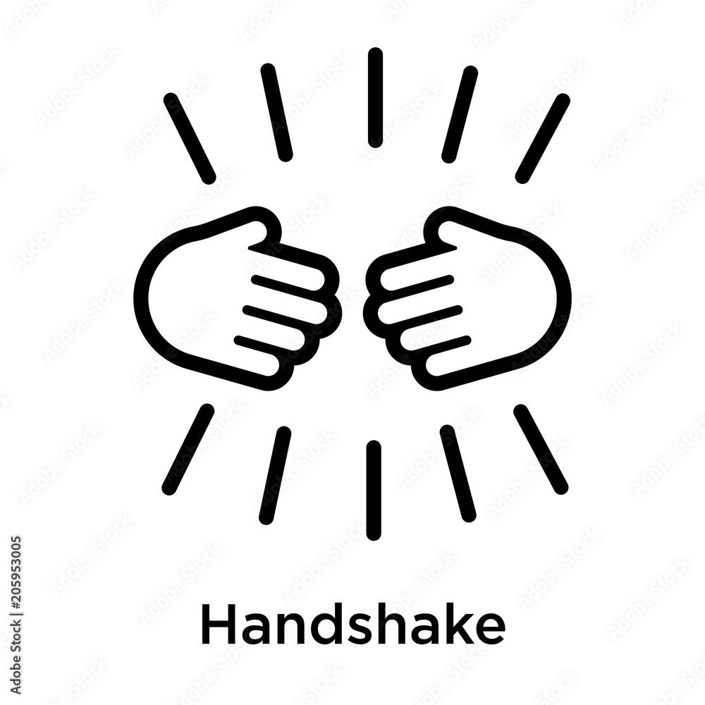 Handshake icon vector sign and symbol isolated on white background Handshake icon vector sign and symbol isolated on white background