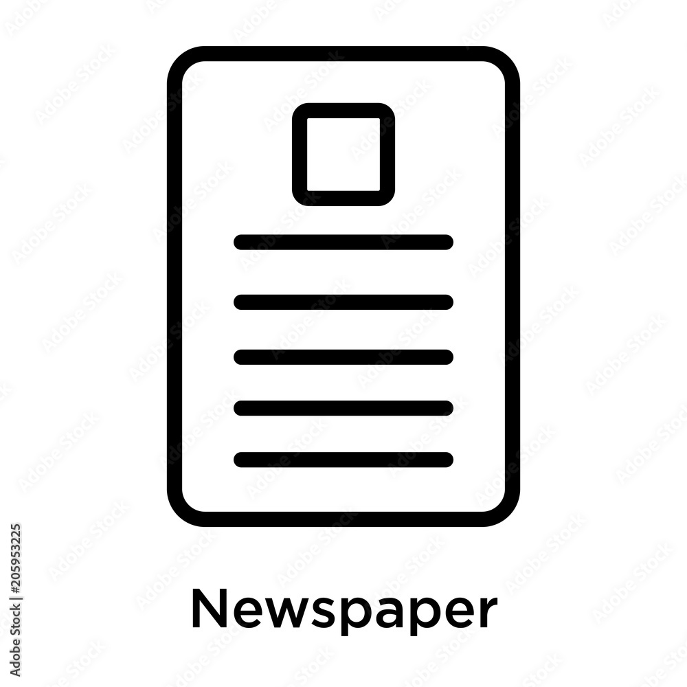 Newspaper icon vector sign and symbol isolated on white background Newspaper icon vector sign and symbol isolated on white background