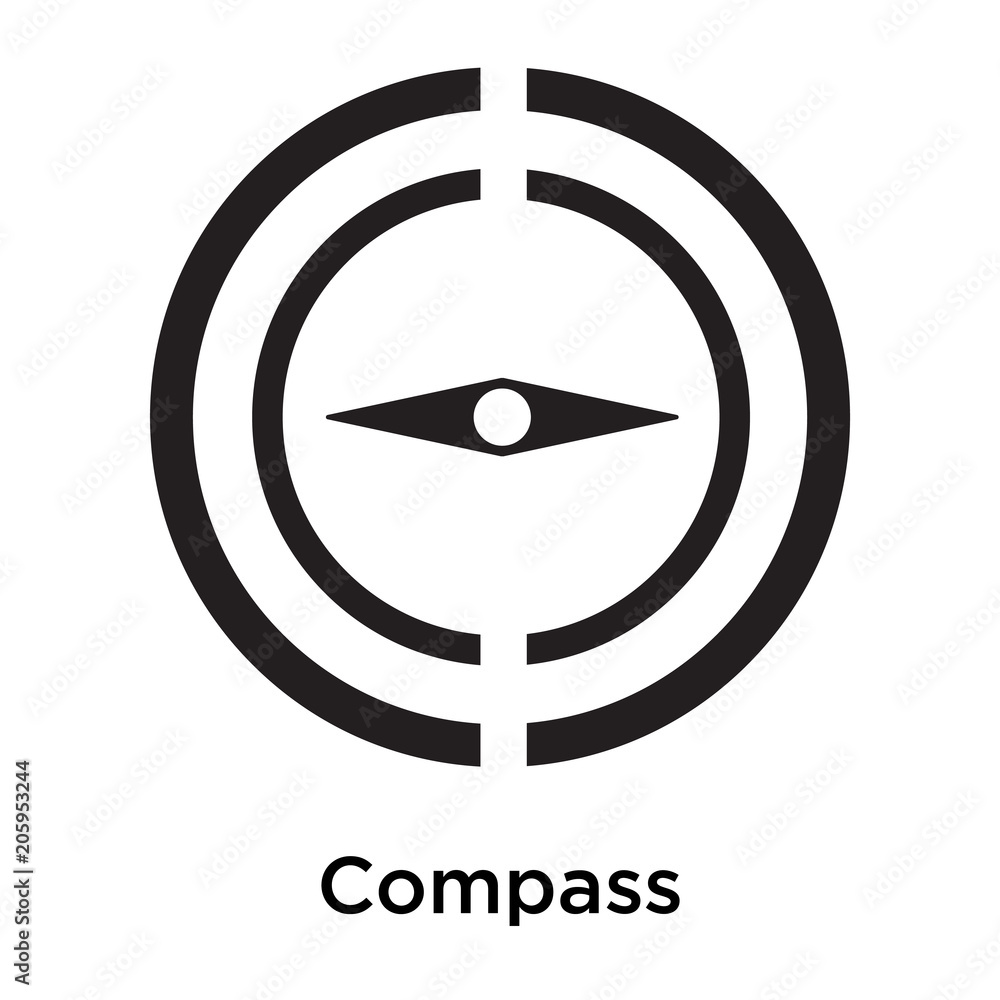 Obraz premium Compass icon vector sign and symbol isolated on white background