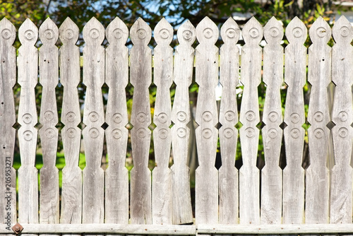 Wooden fence carved outdoor